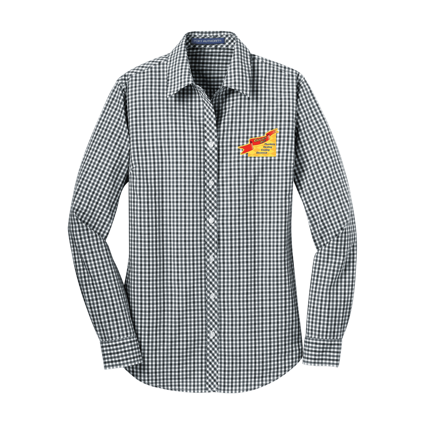 Ladies Long Sleeve Gingham Easy Care Shirt